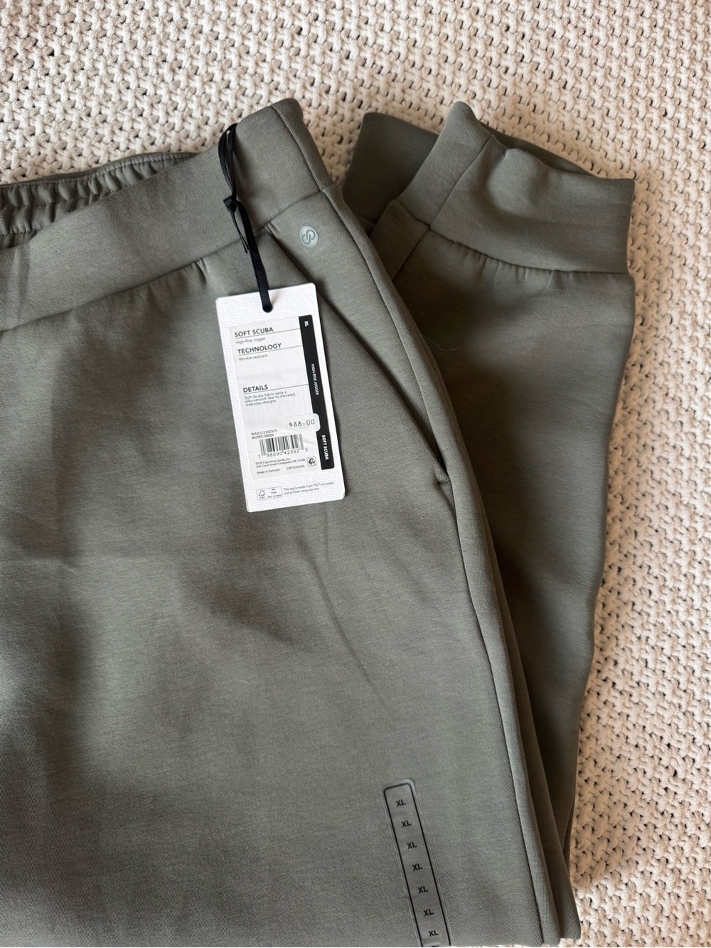 NWT CALIA Soft Scuba High Rise Joggers XL